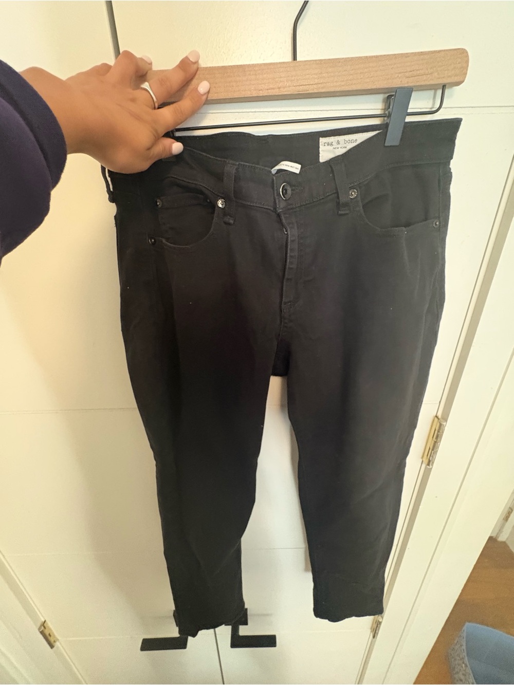 rag & bone Black Cropped Slim Jeans